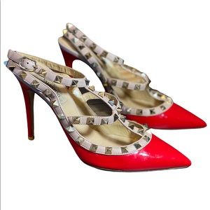 VALENTINO Rockstud Caged Patent Leather Pump